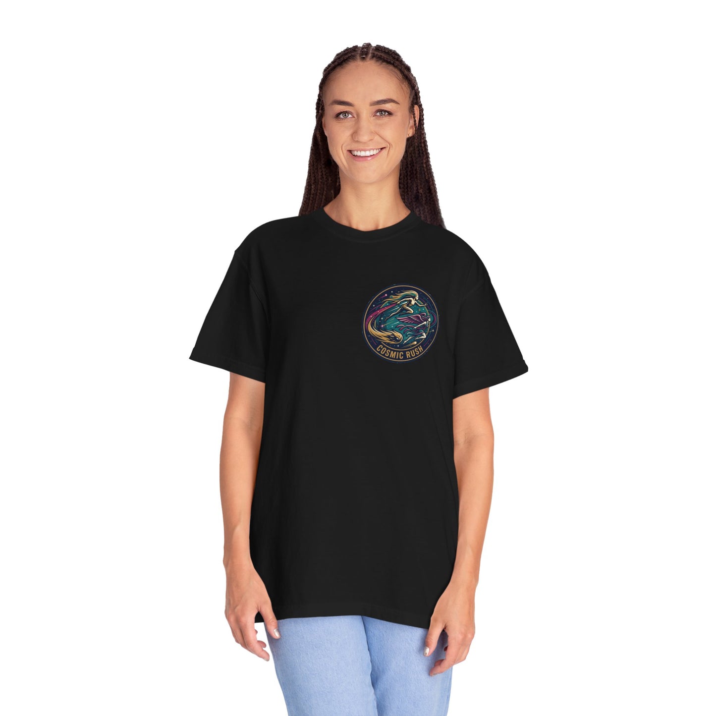 Cosmic Rush Skate T-Shirt – Retro Space Surf Graphic Tee | Vintage Cosmic Wave Shirt, Unisex Casual Tee