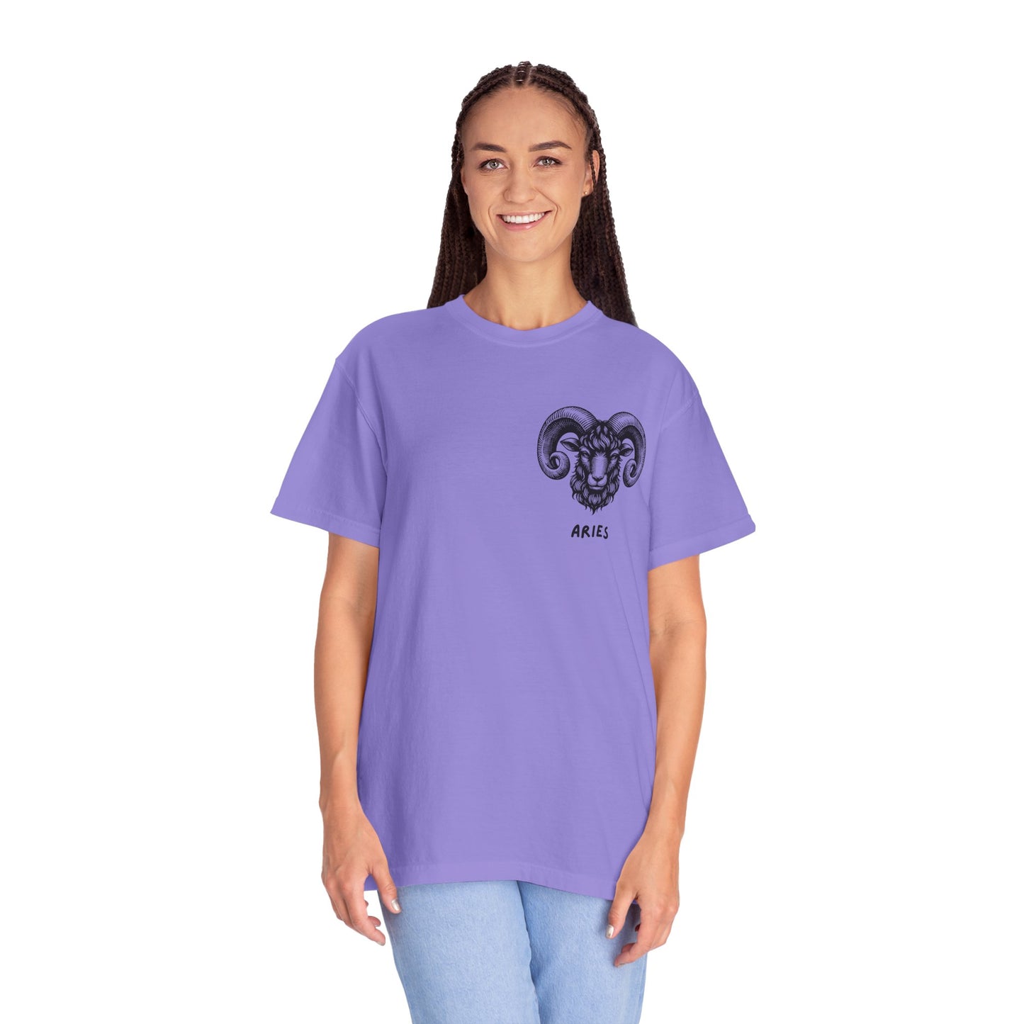 Aries Zodiac T-Shirt – Aries Ram Astrology Graphic Tee | Vintage Star Sign Shirt, Unisex Tee