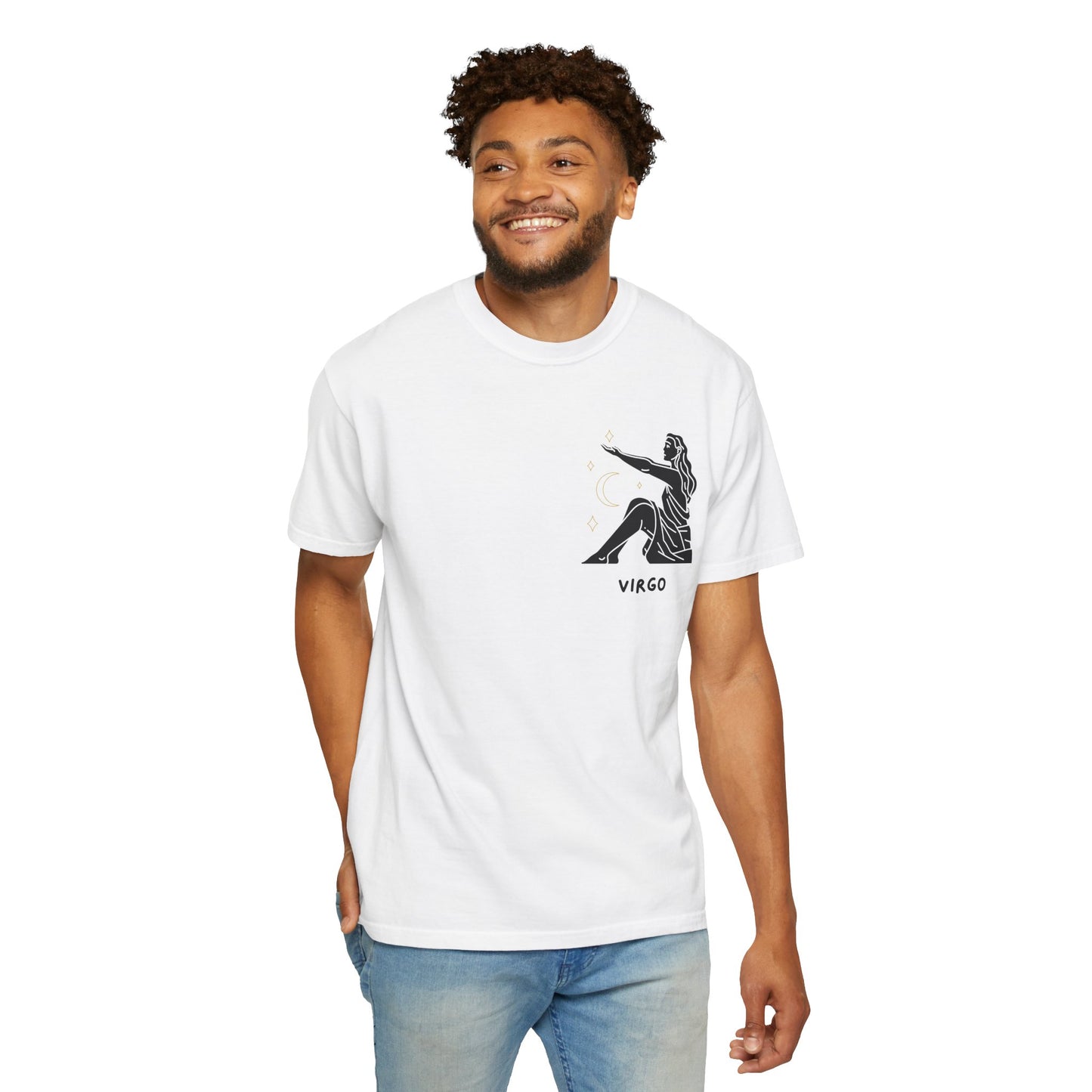 Virgo Zodiac T-Shirt – Minimalist Astrology Tee | Celestial Star Sign Graphic Shirt