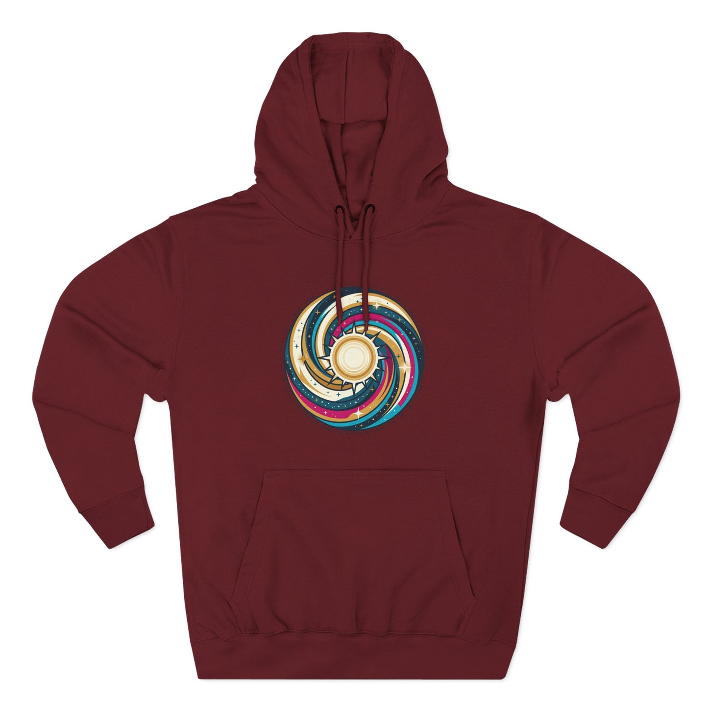 Swirl Sun Hoodie – Cosmic Spiral Sun Graphic Hoodie | Psychedelic Space Aesthetic, Celestial Streetwear, Unisex Hoodie