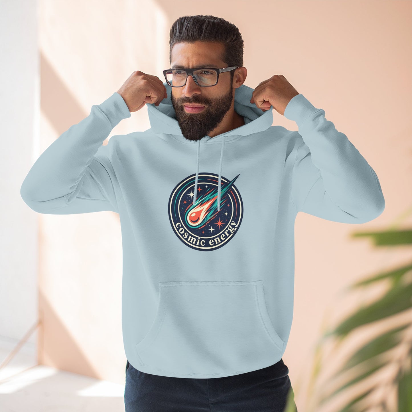Cosmic Energy Hoodie – Meteor & Shooting Star Graphic Hoodie | Space Aesthetic, Celestial Streetwear, Unisex Hoodie