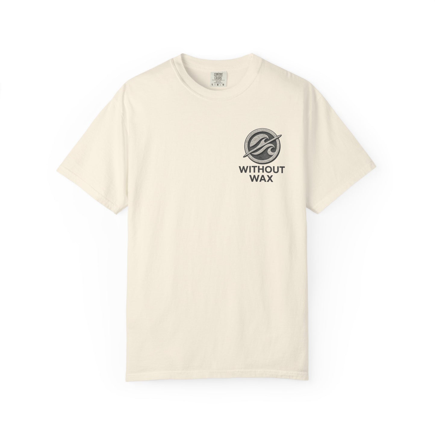 Without Wax Surf Logo T-Shirt – Coastal Wave Badge Graphic Tee | Vintage Streetwear Shirt