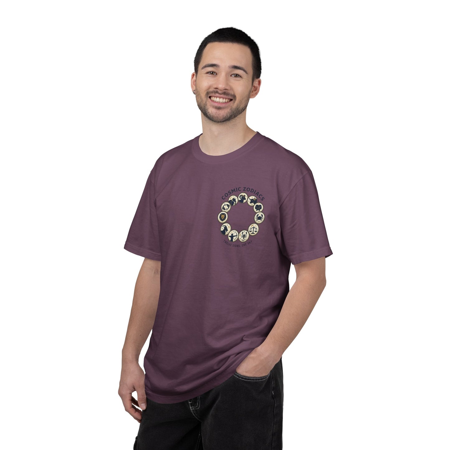 Zodiac Circle T-Shirt – Cosmic Zodiac Astrology Graphic Tee | Celestial Star Sign Shirt, Unisex Tee