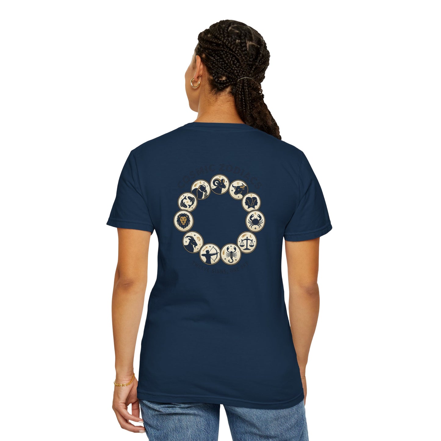 Zodiac Circle T-Shirt – Cosmic Zodiac Astrology Graphic Tee | Celestial Star Sign Shirt, Unisex Tee