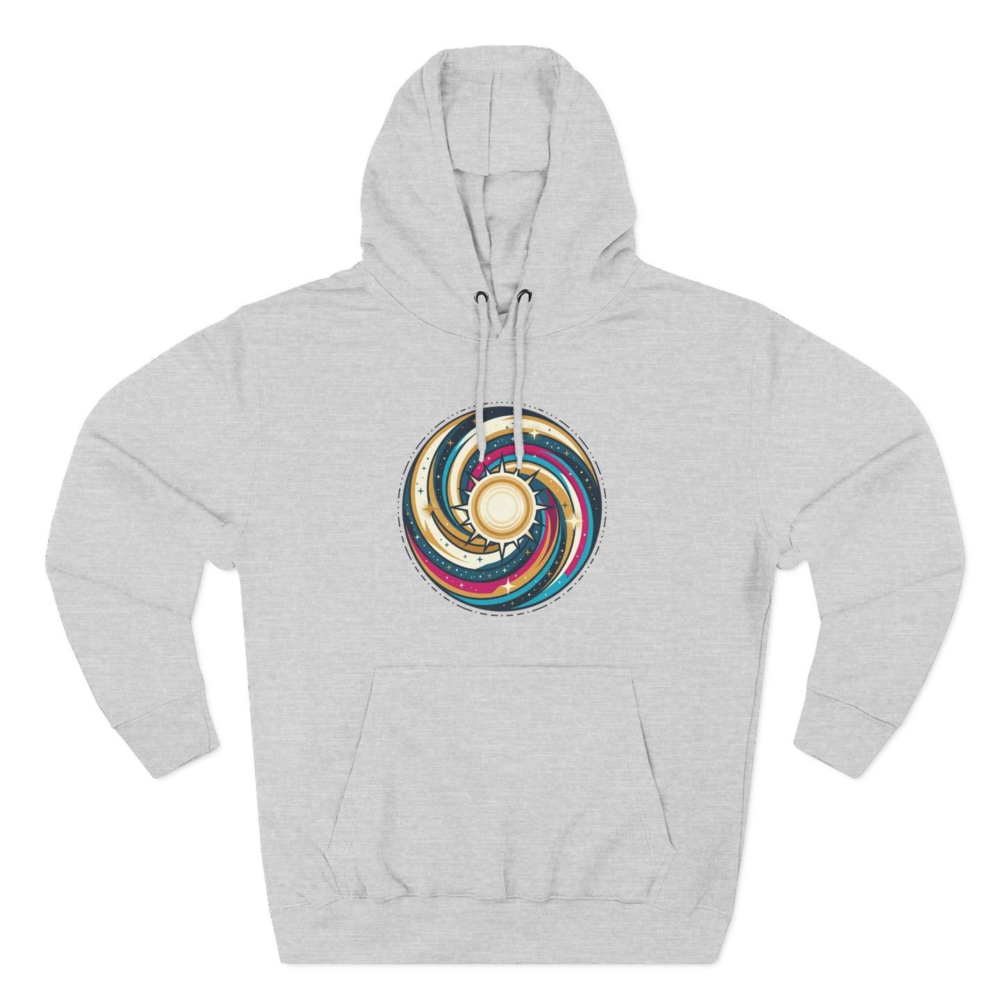 Swirl Sun Hoodie – Cosmic Spiral Sun Graphic Hoodie | Psychedelic Space Aesthetic, Celestial Streetwear, Unisex Hoodie