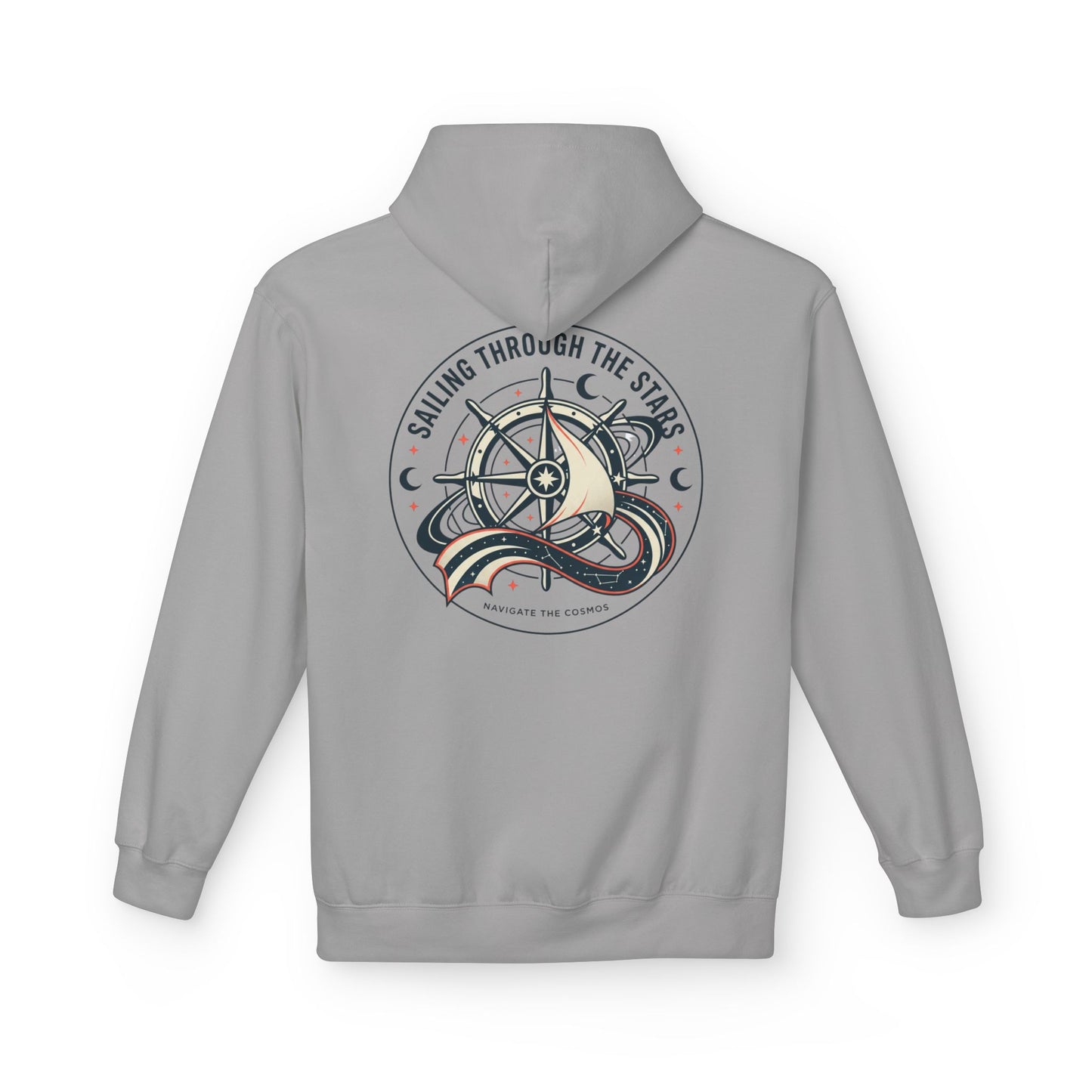 Celestial Nautical Hoodie – Spiritual Ocean Compass & Swirl Design | Astrology, Cosmic Streetwear, Unisex Hoodie