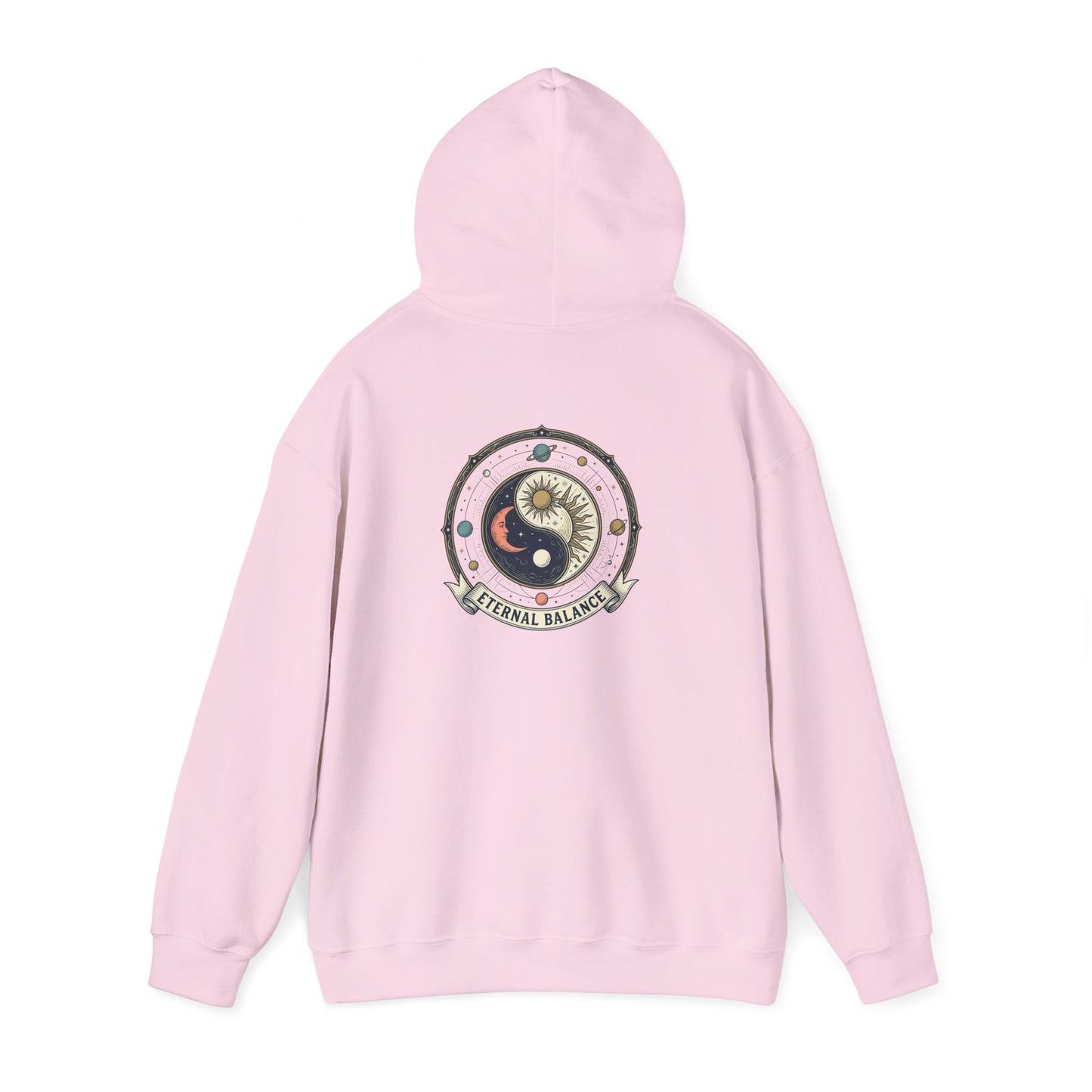Yin Yang Eternal Balance Hoodie – Sun & Moon Spiritual Graphic Sweatshirt | Minimal Zen Streetwear