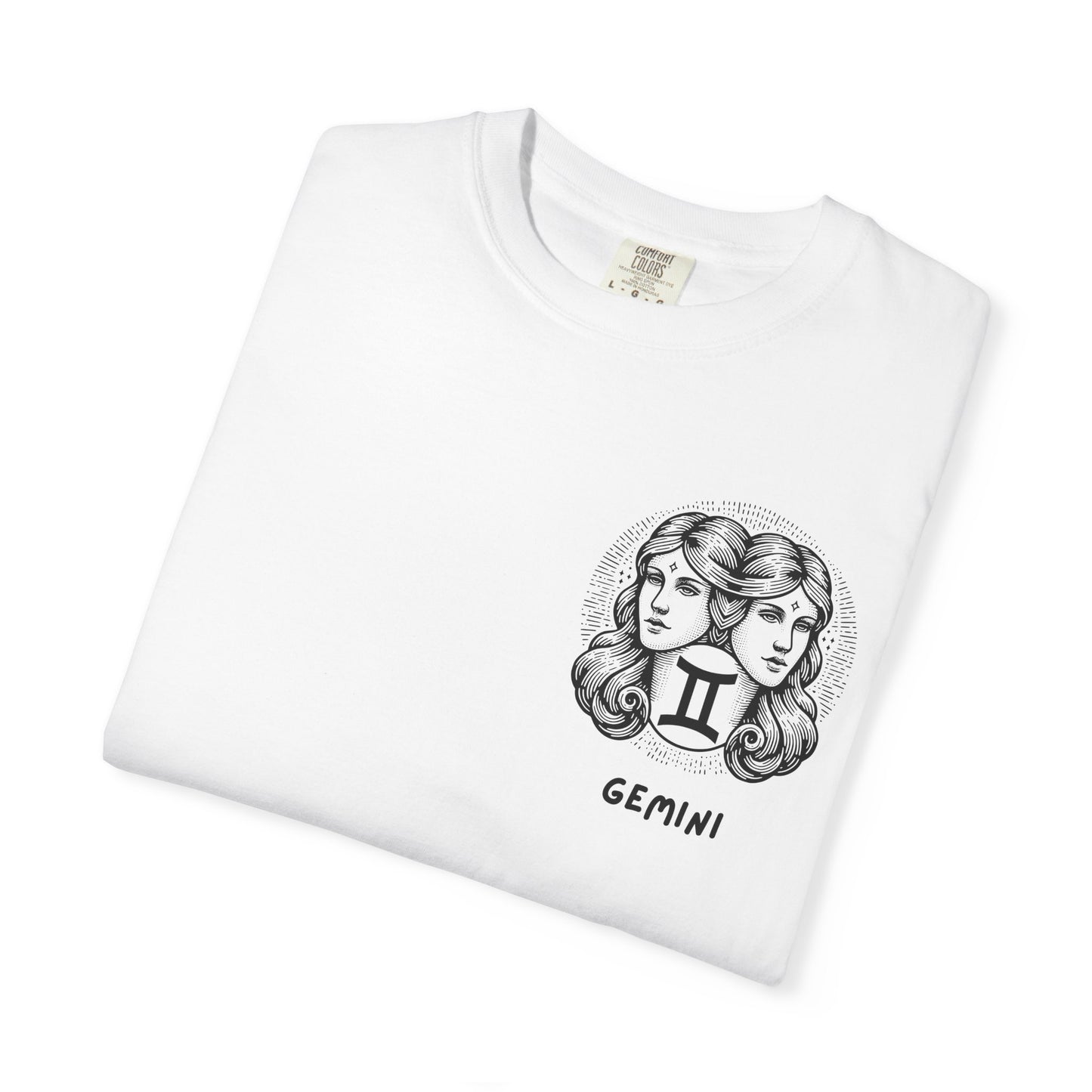 Gemini Zodiac T-Shirt – Twin Faces Astrology Tee | Minimal Celestial Graphic Shirt