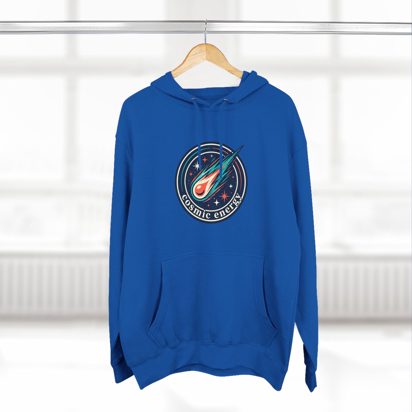 Cosmic Energy Hoodie – Meteor & Shooting Star Graphic Hoodie | Space Aesthetic, Celestial Streetwear, Unisex Hoodie