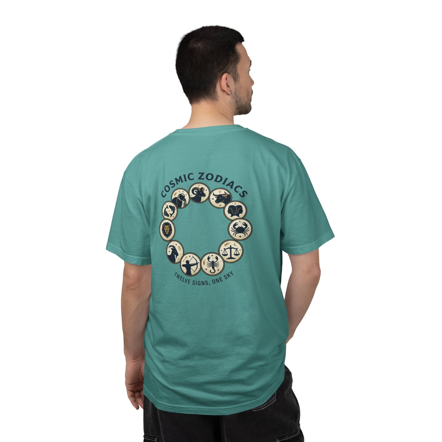 Zodiac Circle T-Shirt – Cosmic Zodiac Astrology Graphic Tee | Celestial Star Sign Shirt, Unisex Tee