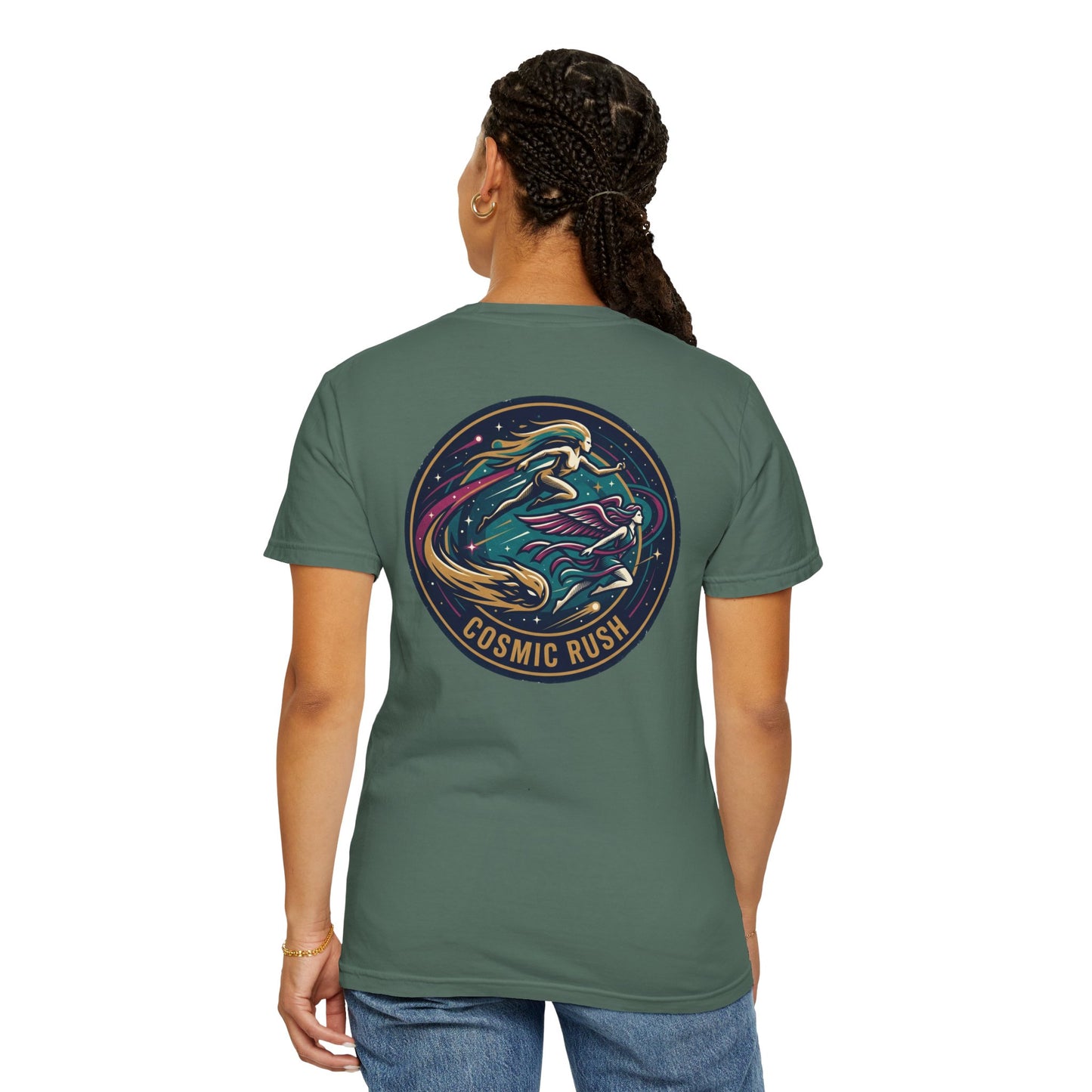 Cosmic Rush Skate T-Shirt – Retro Space Surf Graphic Tee | Vintage Cosmic Wave Shirt, Unisex Casual Tee