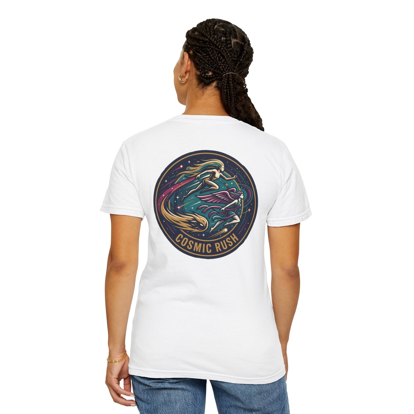 Cosmic Rush Skate T-Shirt – Retro Space Surf Graphic Tee | Vintage Cosmic Wave Shirt, Unisex Casual Tee