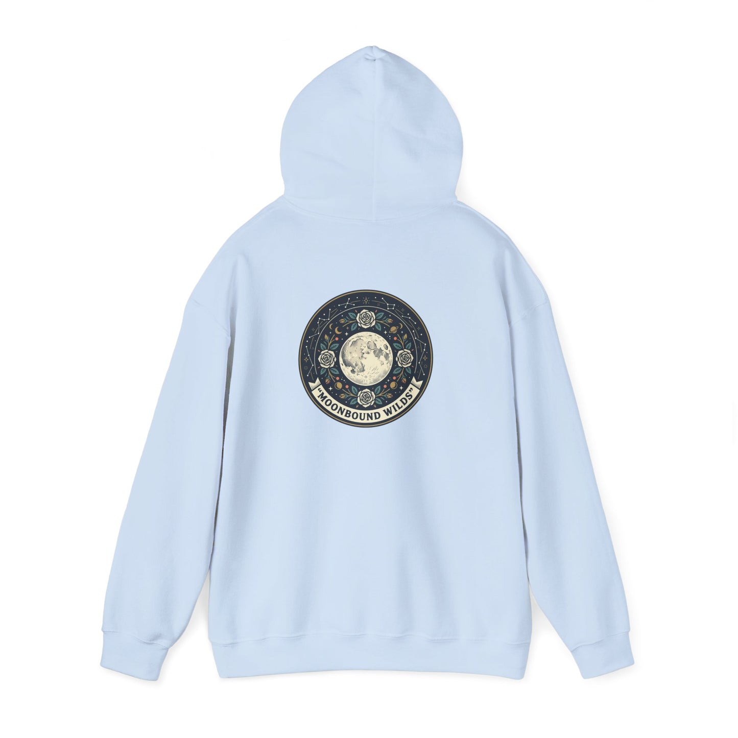 Moonbound Wilds Hoodie – Celestial Wolf Moon Graphic Sweatshirt | Vintage Cosmic Streetwear