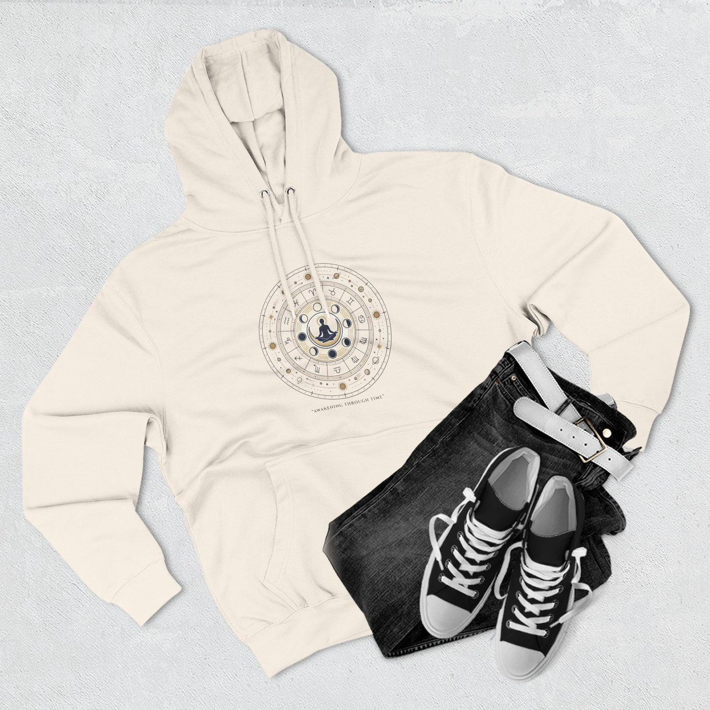 Zodiac Meditation Hoodie – Celestial Birth Chart Mandala Hoodie | Spiritual Astrology Sweatshirt, Unisex Hoodie