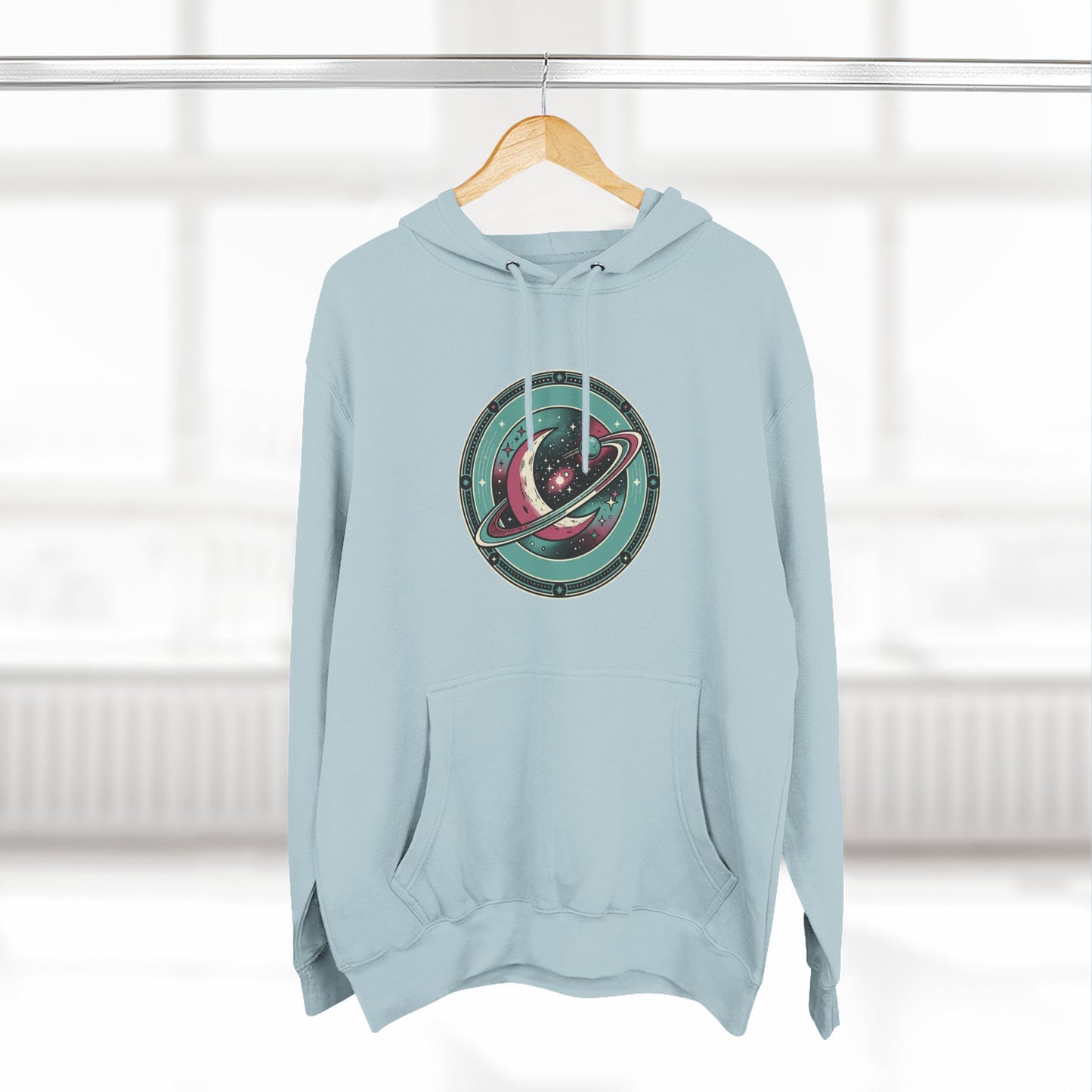 Saturn Planet Hoodie – Retro Space Ring Graphic Hoodie | Minimal Cosmic Aesthetic, Astronomy Hoodie, Unisex Hoodie