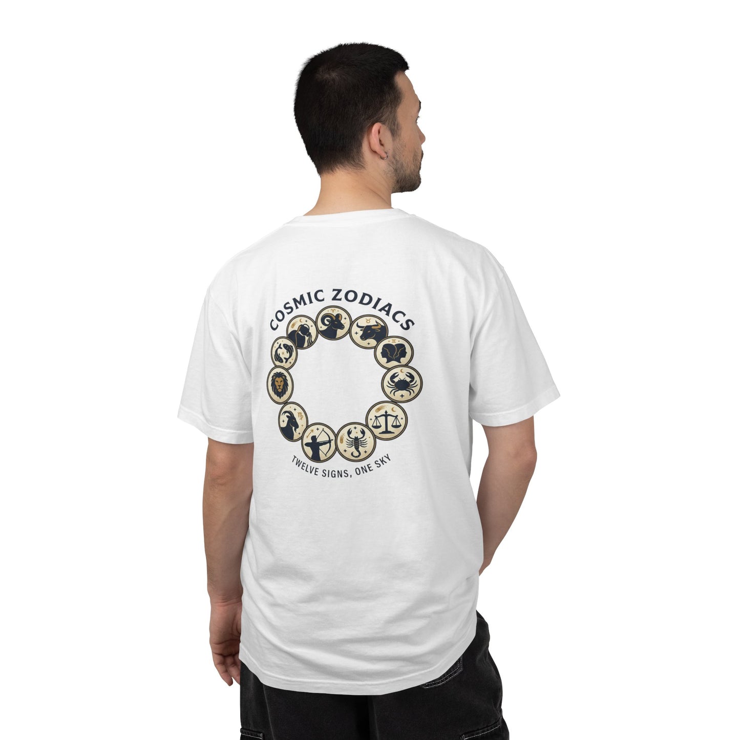 Zodiac Circle T-Shirt – Cosmic Zodiac Astrology Graphic Tee | Celestial Star Sign Shirt, Unisex Tee