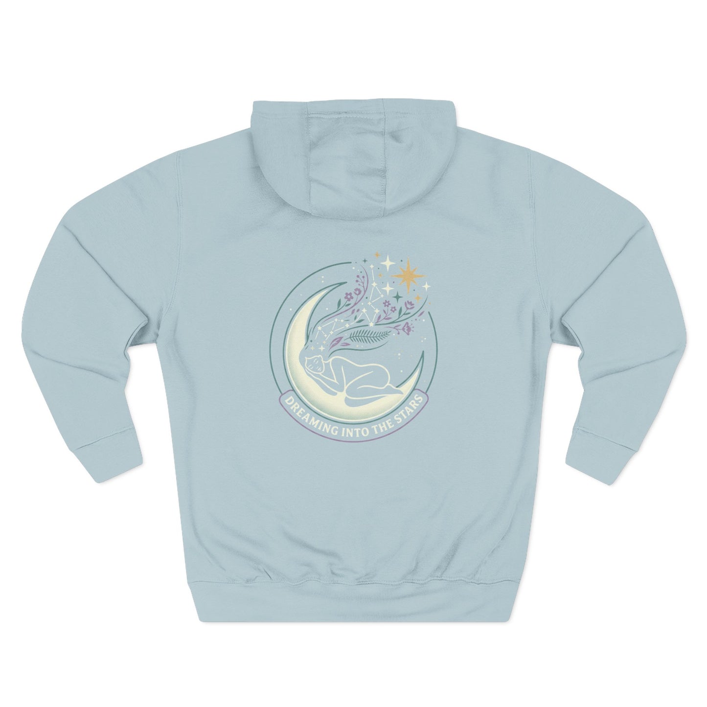 Moonlight Floral Hoodie – Celestial Moon & Botanical Graphic Hoodie | Spiritual Nature Aesthetic, Cosmic Hoodie, Unisex Hoodie