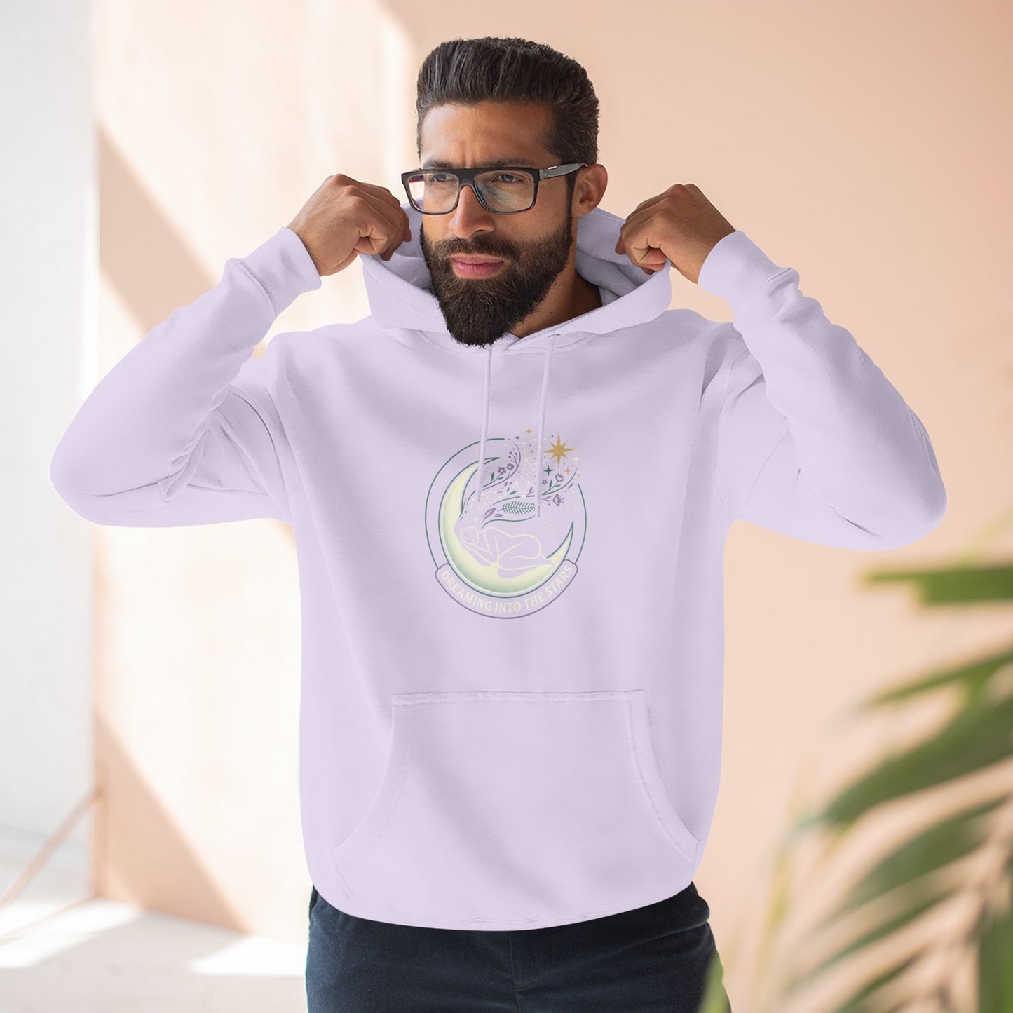 Moonlight Floral Hoodie – Celestial Moon & Botanical Graphic Hoodie | Spiritual Nature Aesthetic, Cosmic Hoodie, Unisex Hoodie