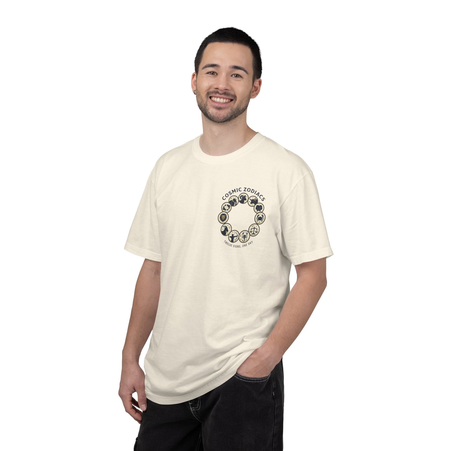 Zodiac Circle T-Shirt – Cosmic Zodiac Astrology Graphic Tee | Celestial Star Sign Shirt, Unisex Tee