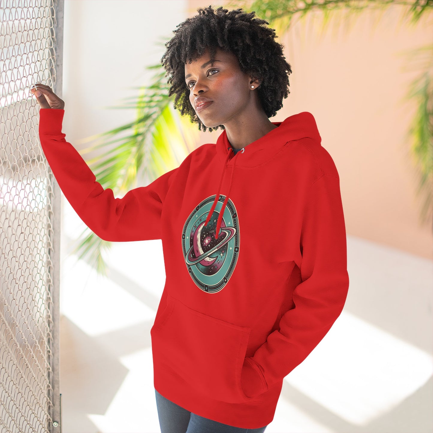 Saturn Planet Hoodie – Retro Space Ring Graphic Hoodie | Minimal Cosmic Aesthetic, Astronomy Hoodie, Unisex Hoodie