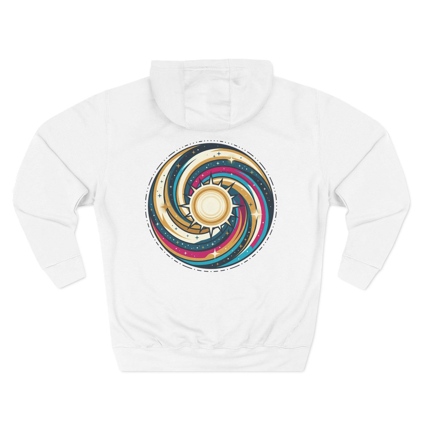 Swirl Sun Hoodie – Cosmic Spiral Sun Graphic Hoodie | Psychedelic Space Aesthetic, Celestial Streetwear, Unisex Hoodie
