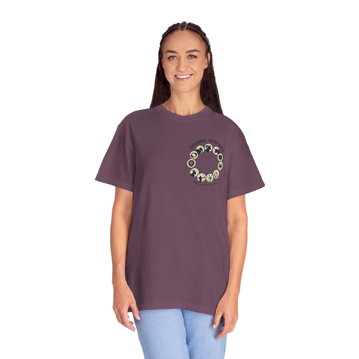 Zodiac Circle T-Shirt – Cosmic Zodiac Astrology Graphic Tee | Celestial Star Sign Shirt, Unisex Tee