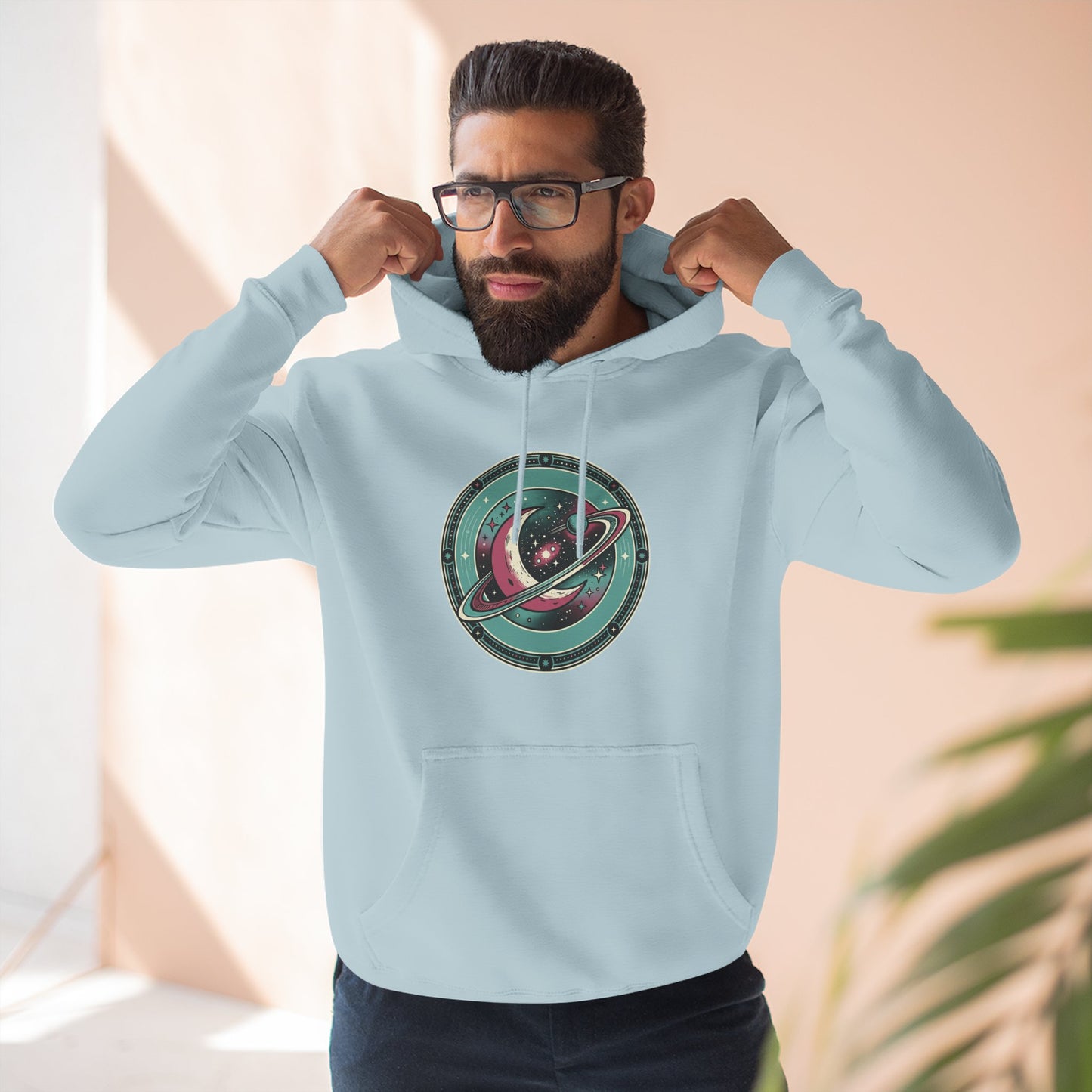 Saturn Planet Hoodie – Retro Space Ring Graphic Hoodie | Minimal Cosmic Aesthetic, Astronomy Hoodie, Unisex Hoodie