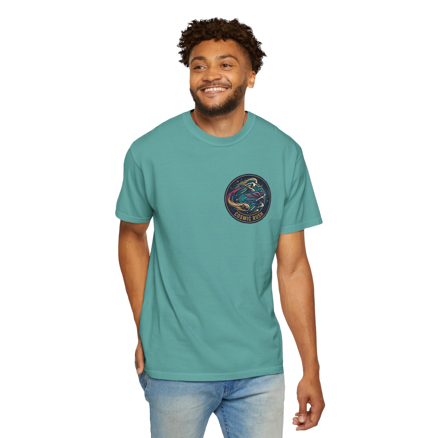 Cosmic Rush Skate T-Shirt – Retro Space Surf Graphic Tee | Vintage Cosmic Wave Shirt, Unisex Casual Tee
