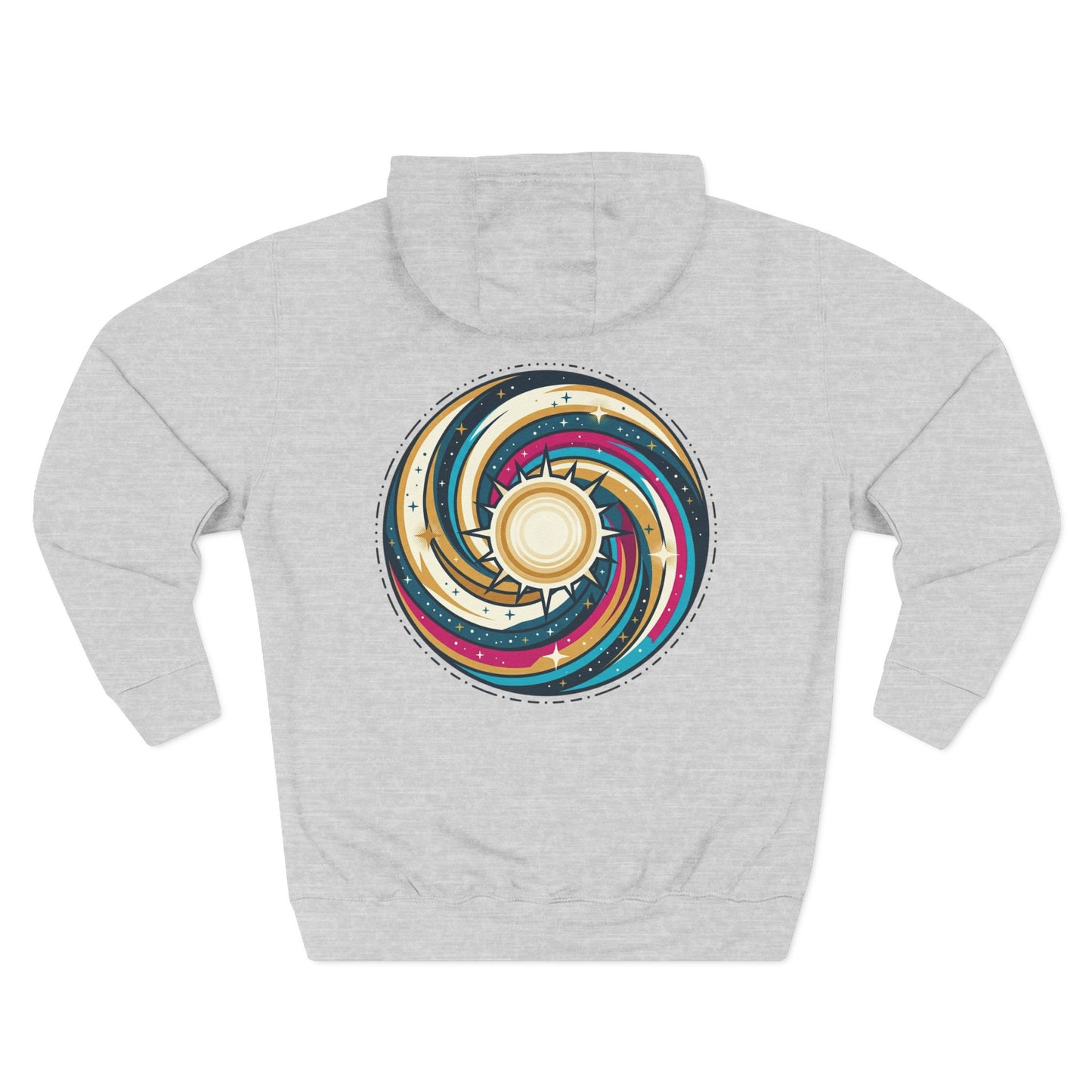 Swirl Sun Hoodie – Cosmic Spiral Sun Graphic Hoodie | Psychedelic Space Aesthetic, Celestial Streetwear, Unisex Hoodie