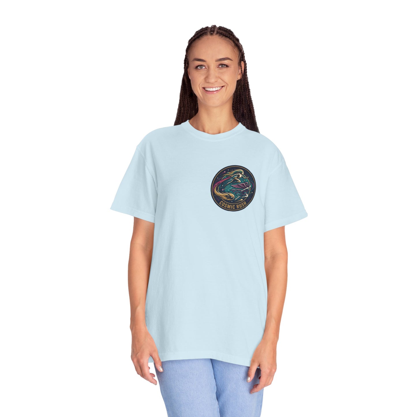 Cosmic Rush Skate T-Shirt – Retro Space Surf Graphic Tee | Vintage Cosmic Wave Shirt, Unisex Casual Tee
