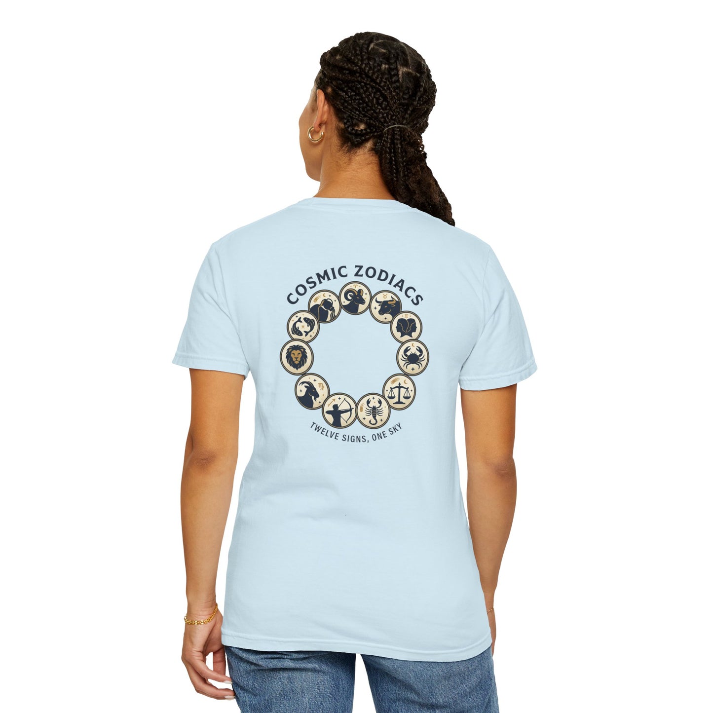 Zodiac Circle T-Shirt – Cosmic Zodiac Astrology Graphic Tee | Celestial Star Sign Shirt, Unisex Tee