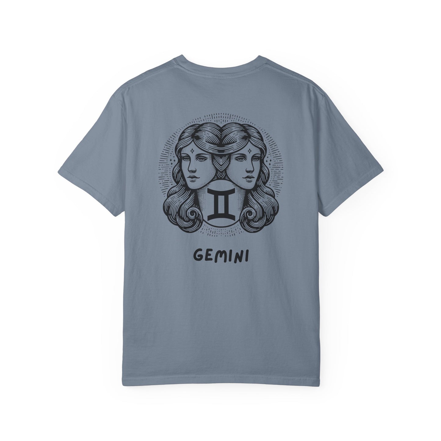 Gemini Zodiac T-Shirt – Twin Faces Astrology Tee | Minimal Celestial Graphic Shirt