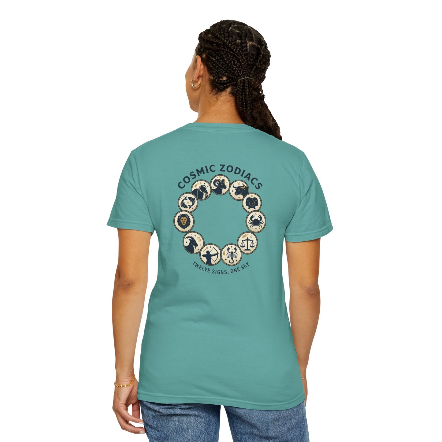 Zodiac Circle T-Shirt – Cosmic Zodiac Astrology Graphic Tee | Celestial Star Sign Shirt, Unisex Tee