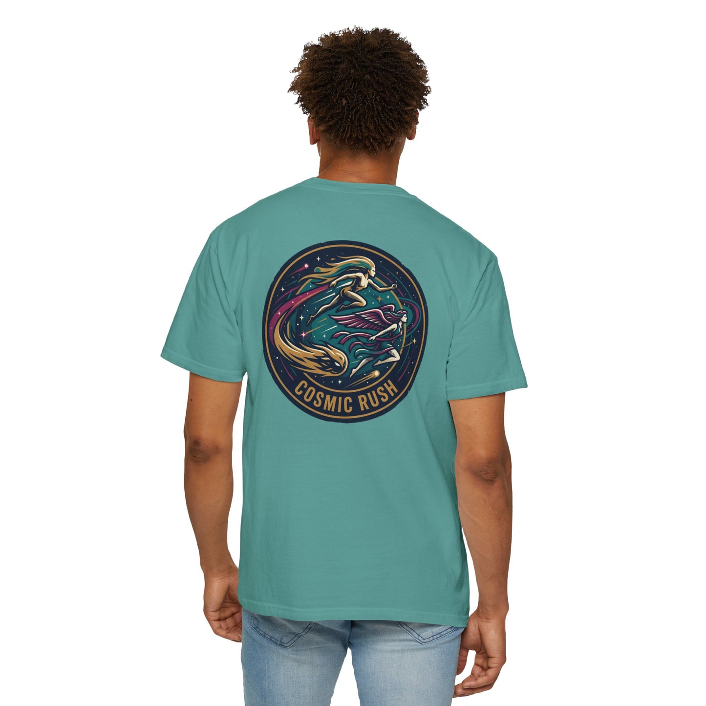 Cosmic Rush Skate T-Shirt – Retro Space Surf Graphic Tee | Vintage Cosmic Wave Shirt, Unisex Casual Tee