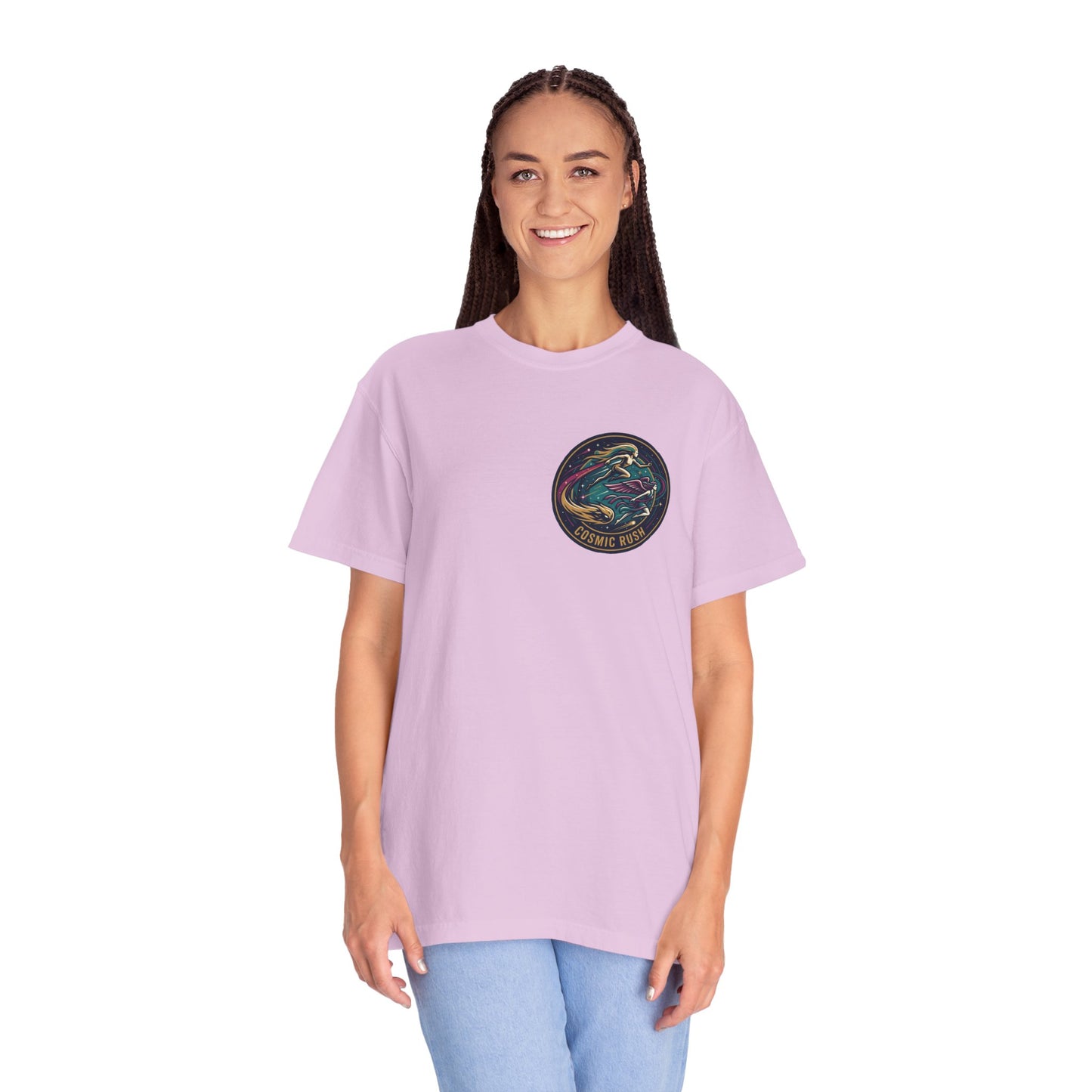 Cosmic Rush Skate T-Shirt – Retro Space Surf Graphic Tee | Vintage Cosmic Wave Shirt, Unisex Casual Tee