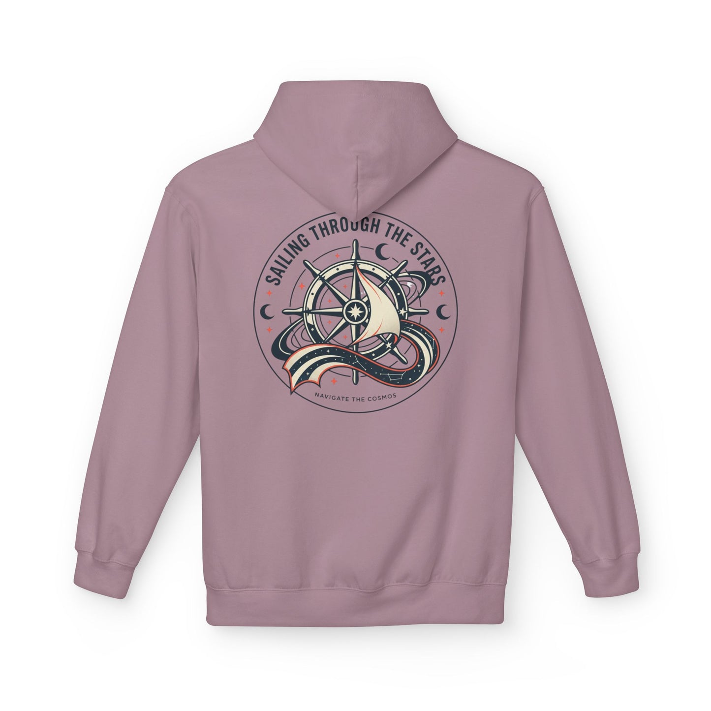 Celestial Nautical Hoodie – Spiritual Ocean Compass & Swirl Design | Astrology, Cosmic Streetwear, Unisex Hoodie