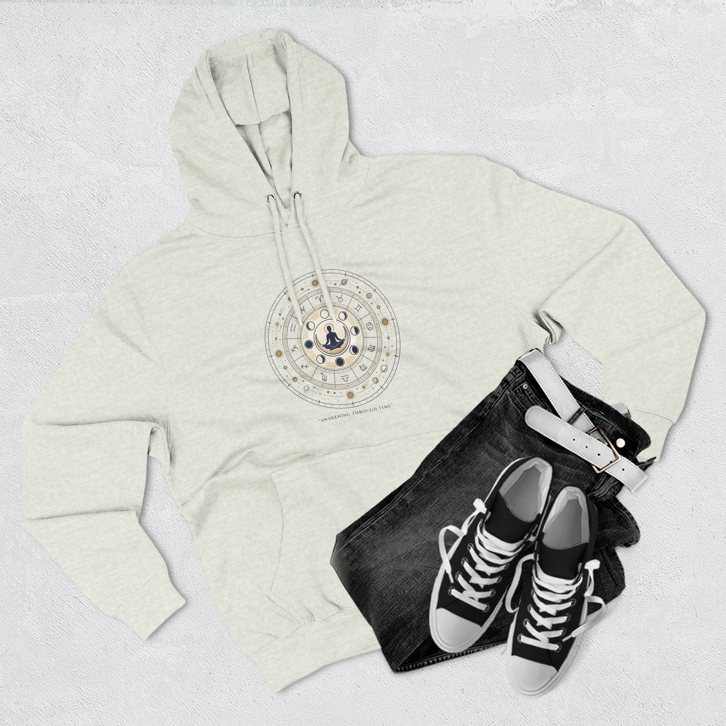 Zodiac Meditation Hoodie – Celestial Birth Chart Mandala Hoodie | Spiritual Astrology Sweatshirt, Unisex Hoodie