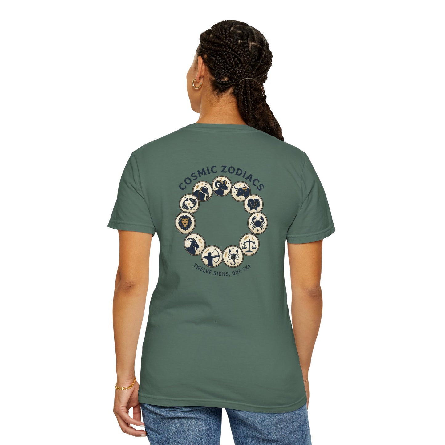 Zodiac Circle T-Shirt – Cosmic Zodiac Astrology Graphic Tee | Celestial Star Sign Shirt, Unisex Tee