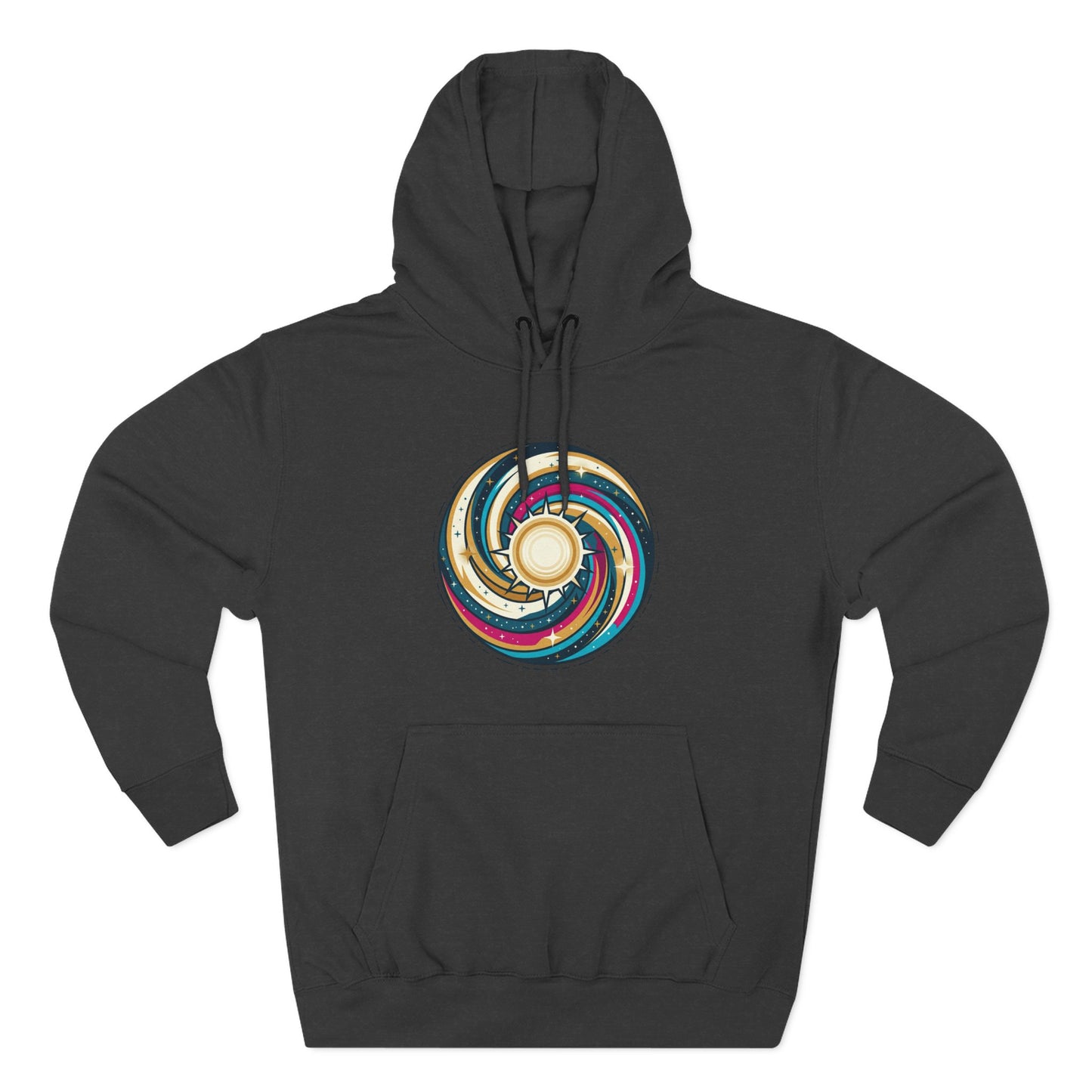 Swirl Sun Hoodie – Cosmic Spiral Sun Graphic Hoodie | Psychedelic Space Aesthetic, Celestial Streetwear, Unisex Hoodie