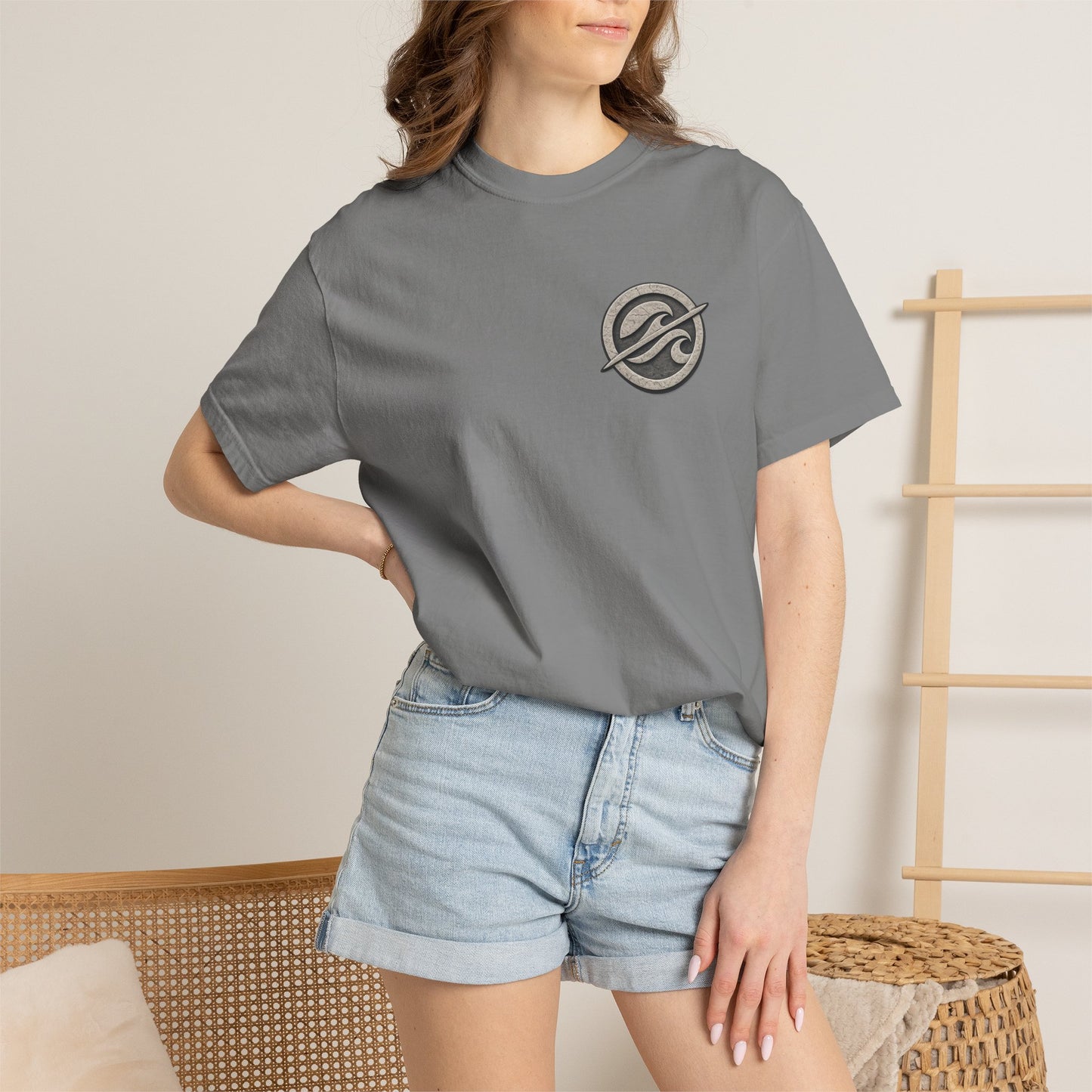 Surf Badge T-Shirt – Retro Wave Logo Tee | Vintage Coastal Streetwear Shirt
