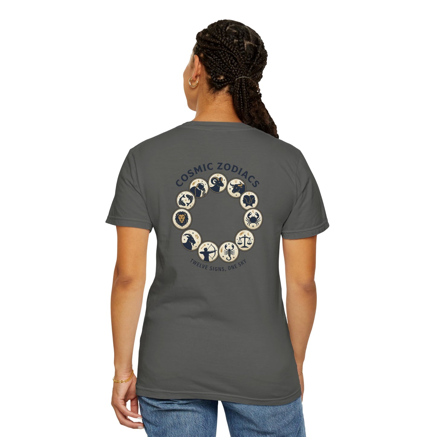 Zodiac Circle T-Shirt – Cosmic Zodiac Astrology Graphic Tee | Celestial Star Sign Shirt, Unisex Tee
