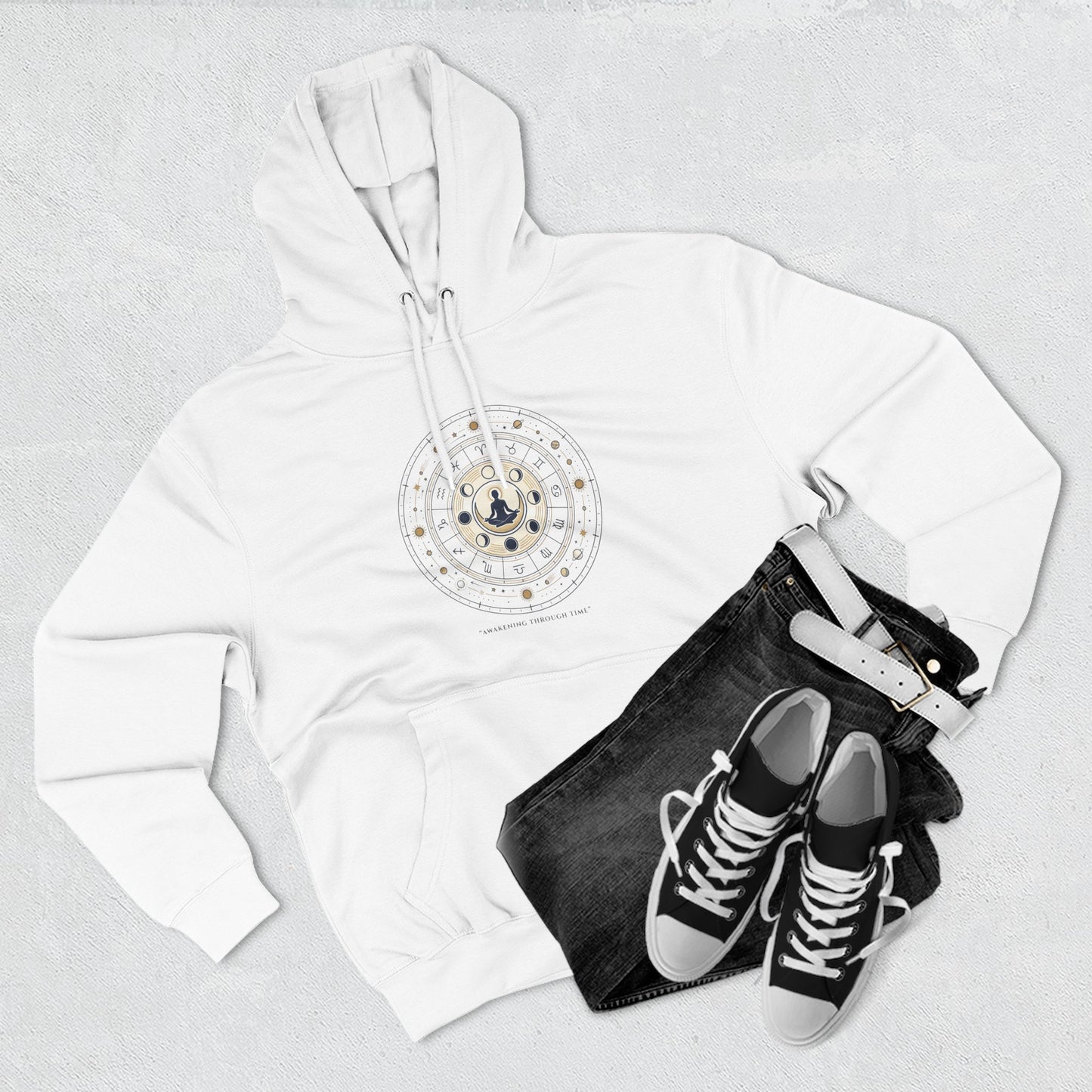 Zodiac Meditation Hoodie – Celestial Birth Chart Mandala Hoodie | Spiritual Astrology Sweatshirt, Unisex Hoodie