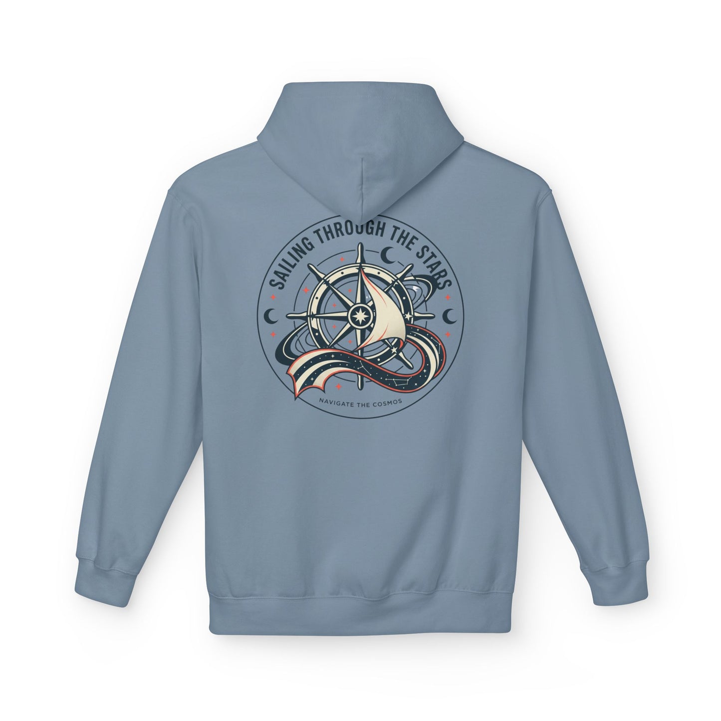 Celestial Nautical Hoodie – Spiritual Ocean Compass & Swirl Design | Astrology, Cosmic Streetwear, Unisex Hoodie