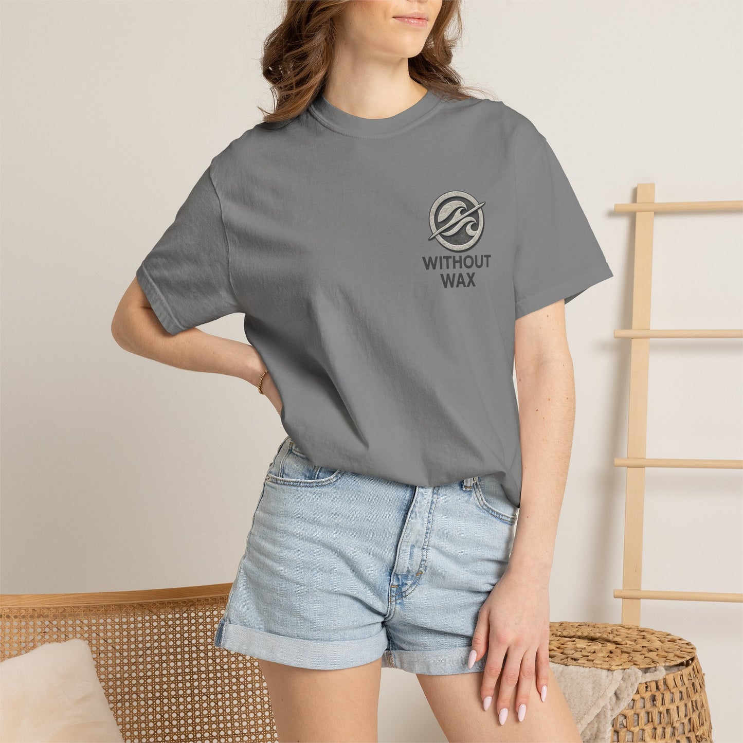 Without Wax Surf Logo T-Shirt – Coastal Wave Badge Graphic Tee | Vintage Streetwear Shirt