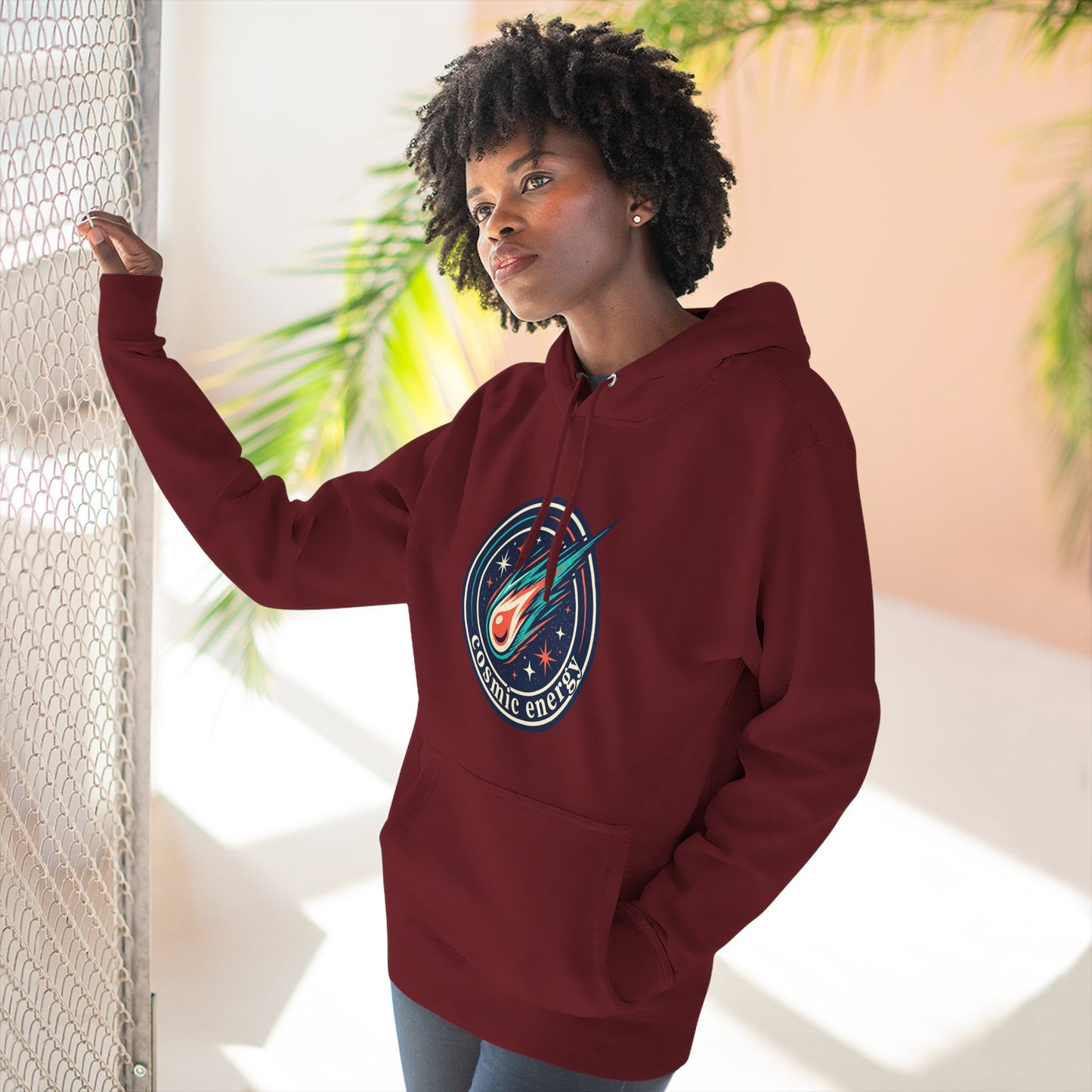 Cosmic Energy Hoodie – Meteor & Shooting Star Graphic Hoodie | Space Aesthetic, Celestial Streetwear, Unisex Hoodie