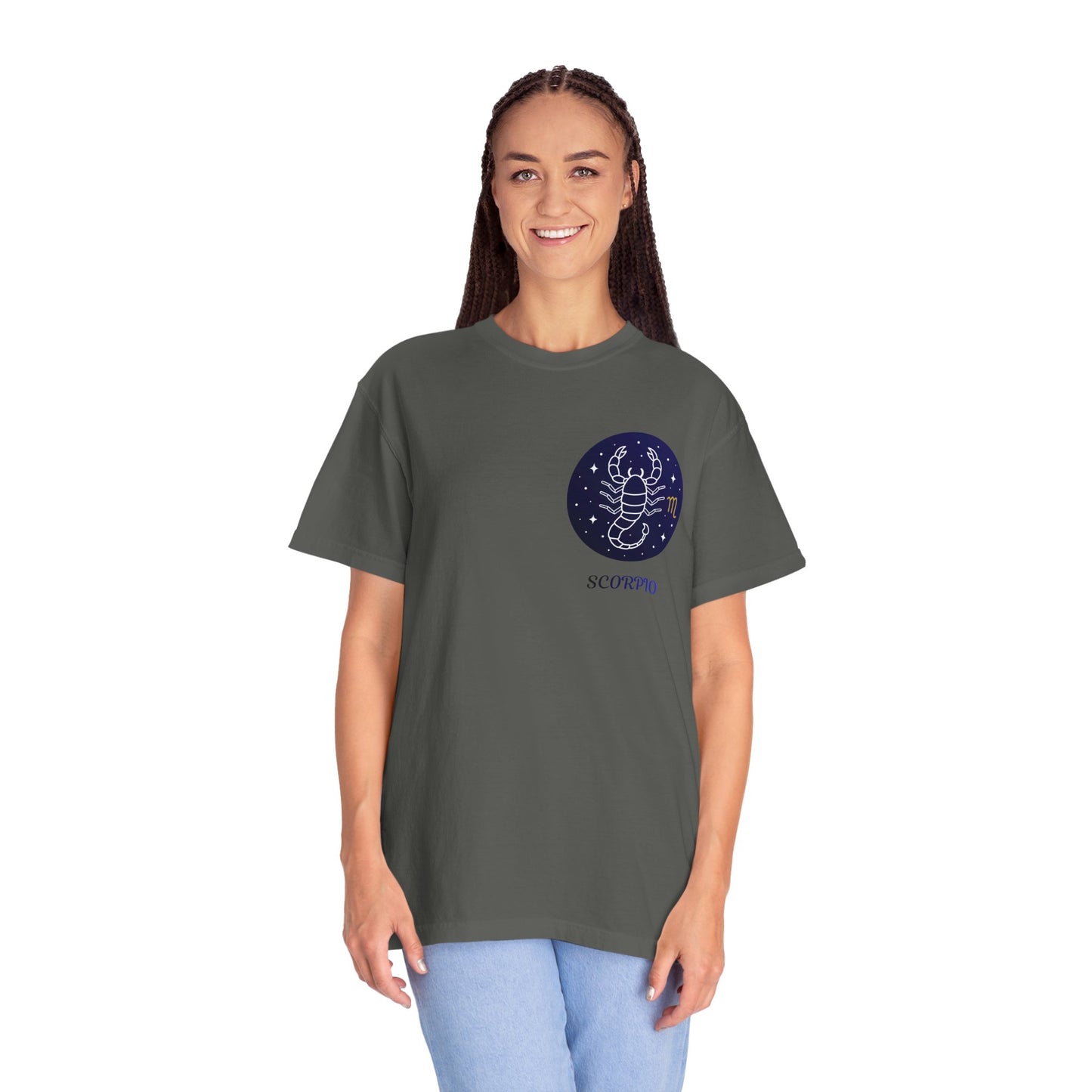 Scorpio Unisex Garment-Dyed T-Shirt – Zodiac Astrology Graphic Tee | Vintage Celestial Star Sign Shirt