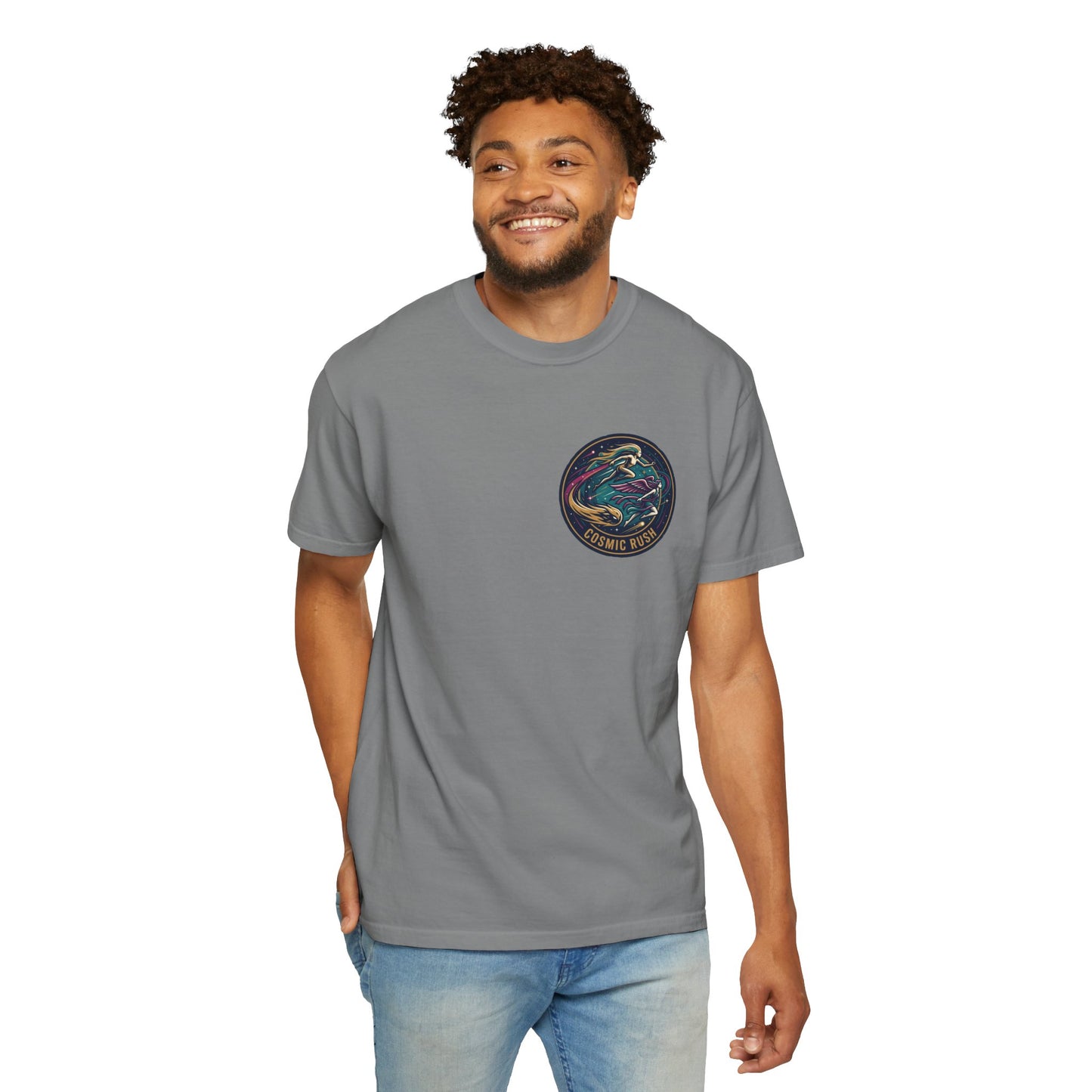 Cosmic Rush Skate T-Shirt – Retro Space Surf Graphic Tee | Vintage Cosmic Wave Shirt, Unisex Casual Tee