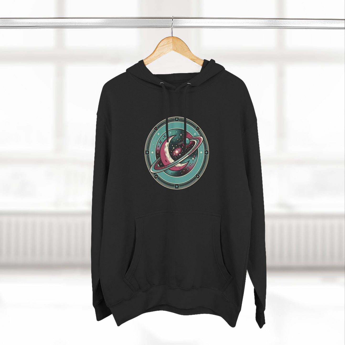 Saturn Planet Hoodie – Retro Space Ring Graphic Hoodie | Minimal Cosmic Aesthetic, Astronomy Hoodie, Unisex Hoodie
