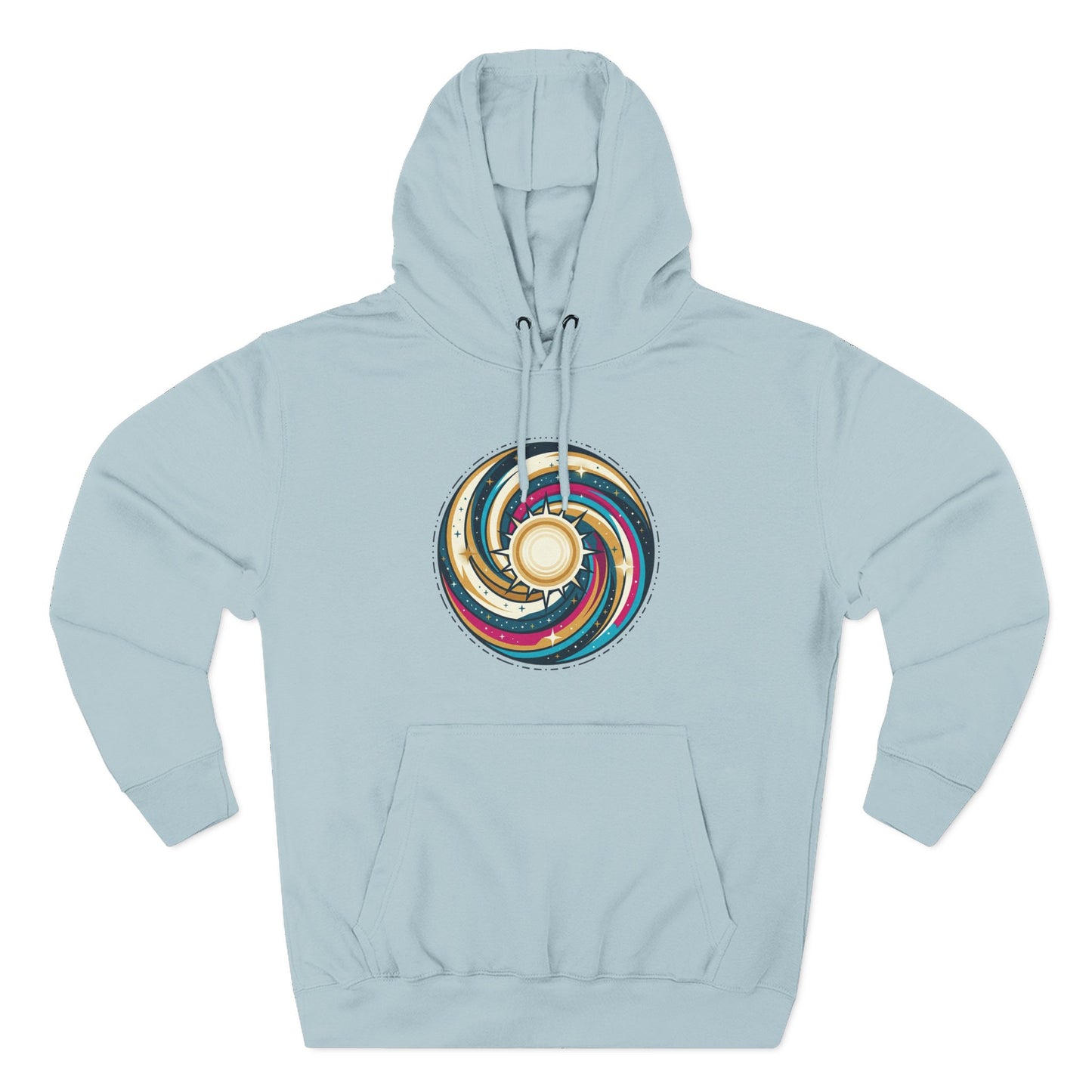 Swirl Sun Hoodie – Cosmic Spiral Sun Graphic Hoodie | Psychedelic Space Aesthetic, Celestial Streetwear, Unisex Hoodie