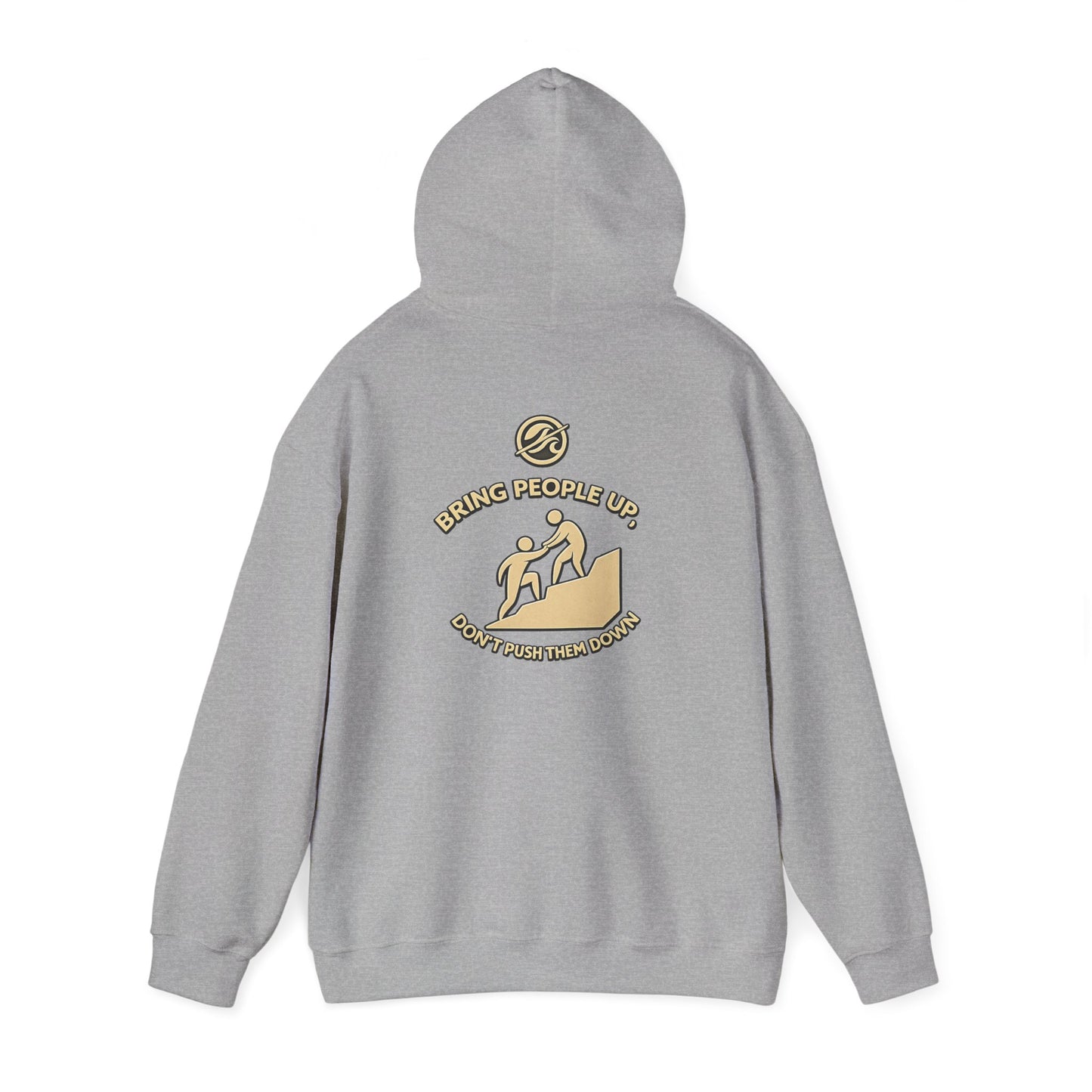 Without Wax Hoodie – “Bring People Up” Motivational Graphic Sweatshirt | Minimal Inspirational Streetwear